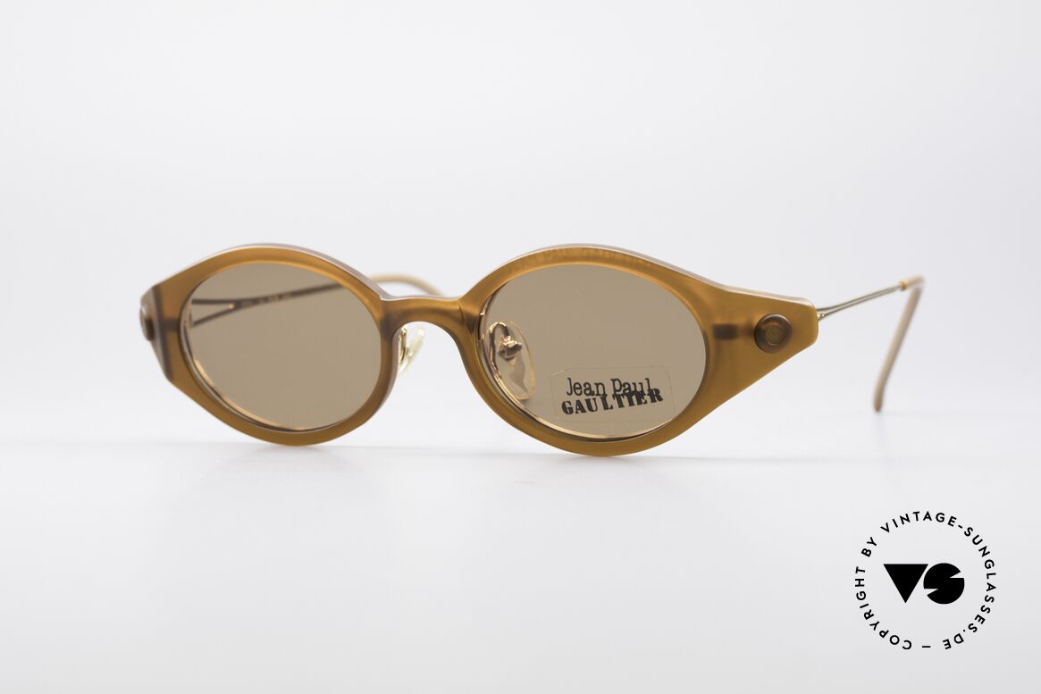 Jean Paul Gaultier 56-7202 Oval Frame With Sun Clip, orig. vintage Jean Paul Gaultier designer sunglasses, Made for Men and Women