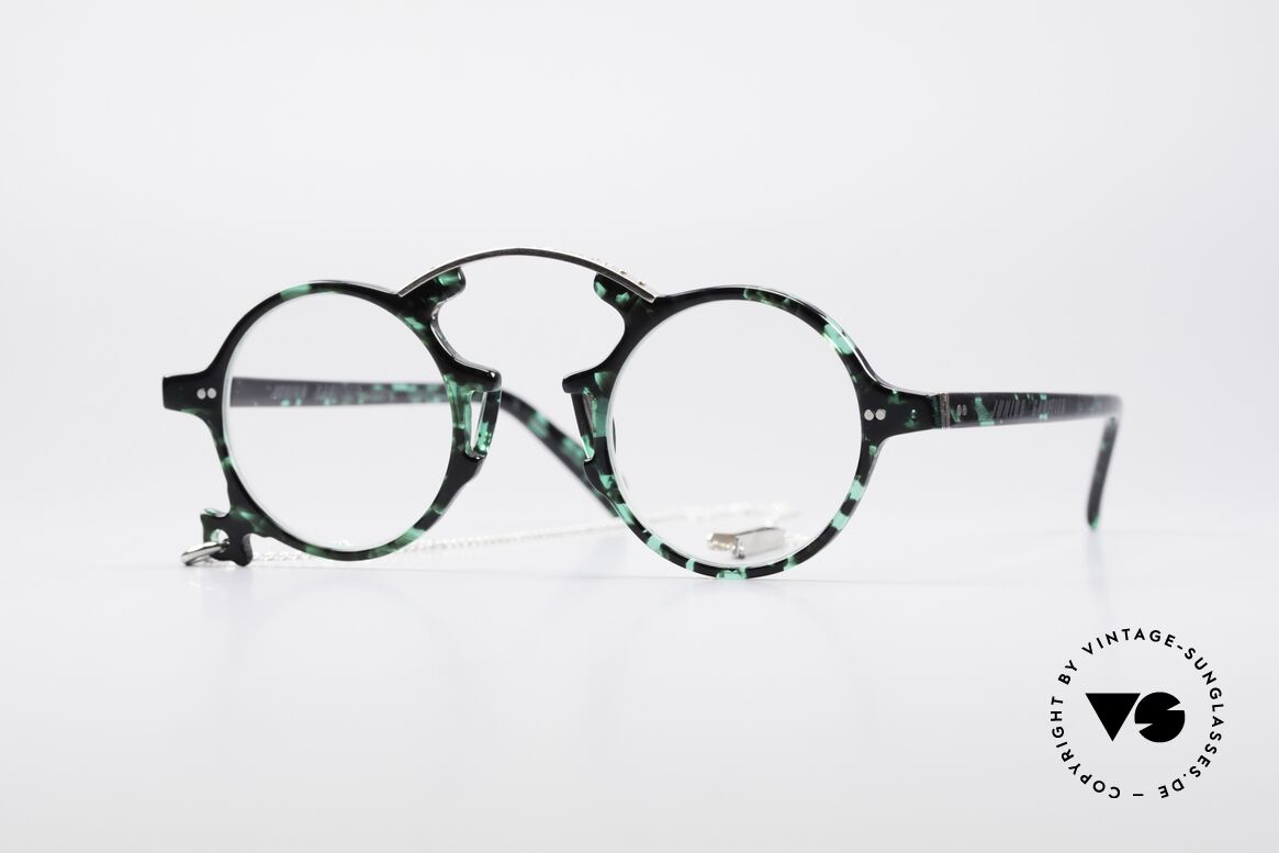 Jean Paul Gaultier 58-0271 90's Steampunk Eyeglasses, vintage round eyeglasses by Jean Paul Gaultier, Made for Men and Women