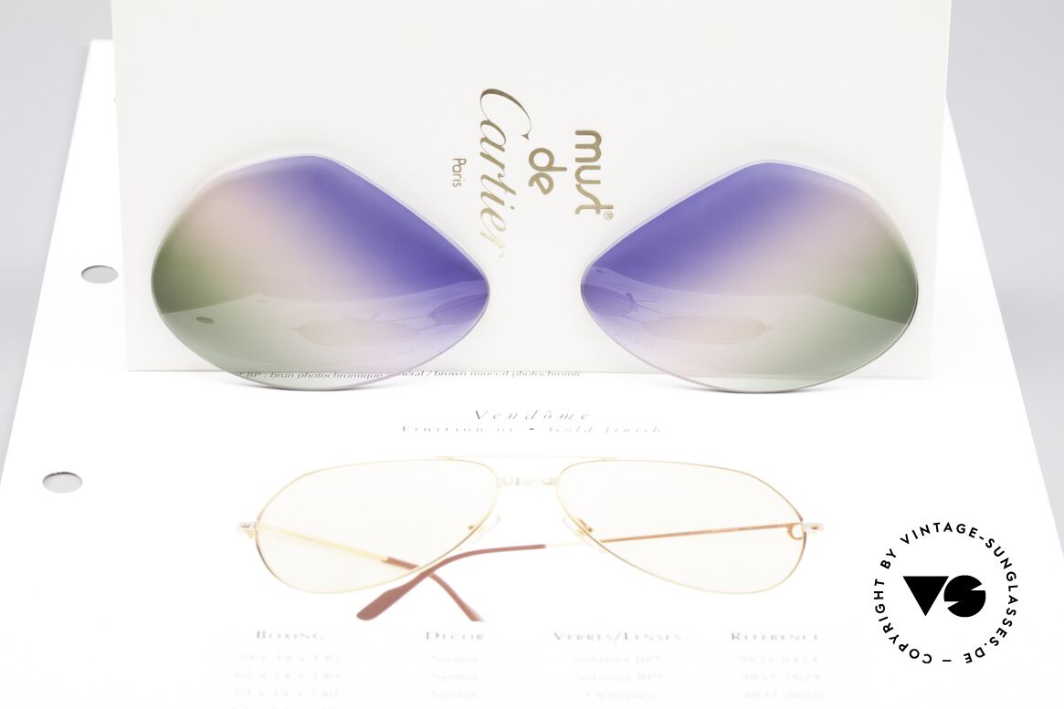 Cartier Vendome Lenses - L Tricolored Horizon Lenses, from sky-blue to the red of sunrise colors to grass-green, Made for Men and Women