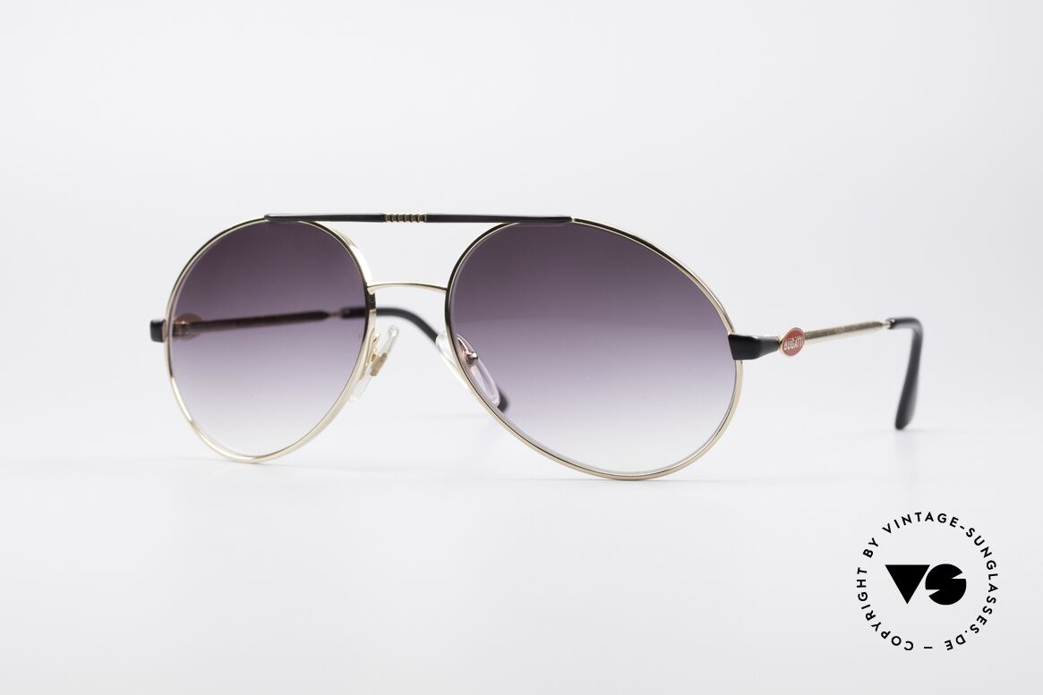 Bugatti 65837 80's Designer Sunglasses, unique 'tear drop'-design + distinctive red Bugatti logos, Made for Men