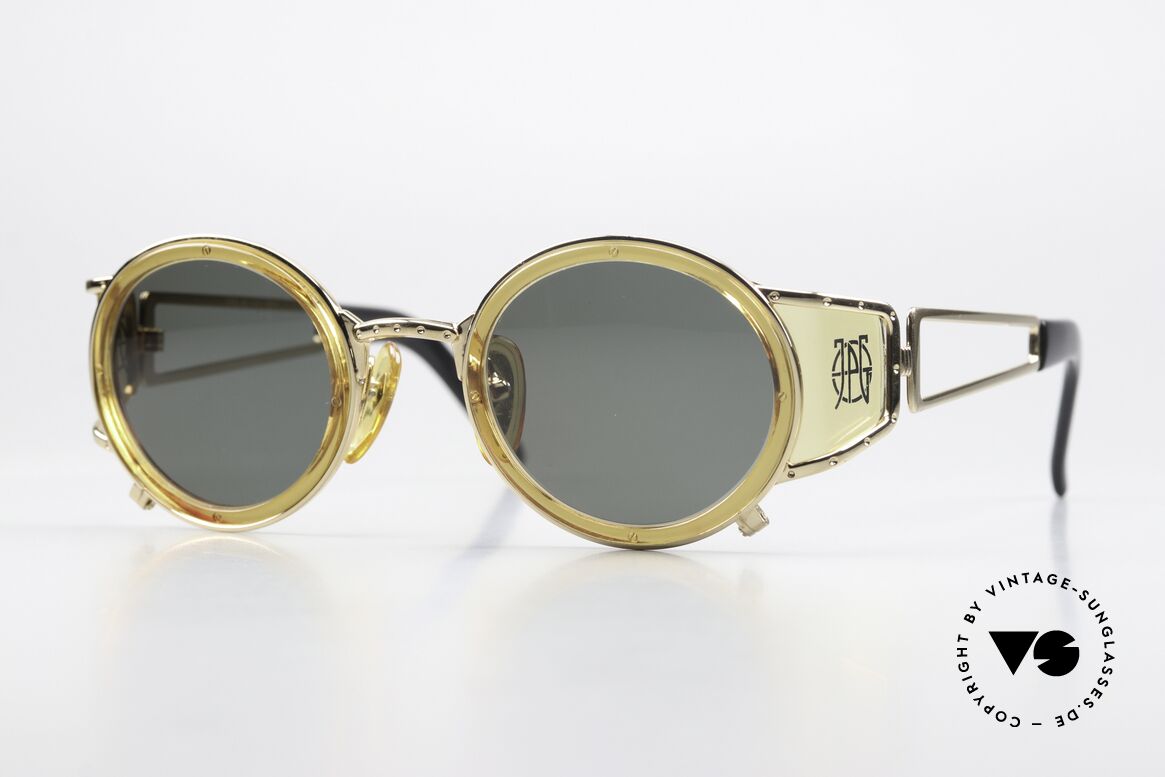 Jean Paul Gaultier 58-6201 Steampunk Vintage Shades, metal & plastic combination in gold-honey coloring, Made for Men and Women