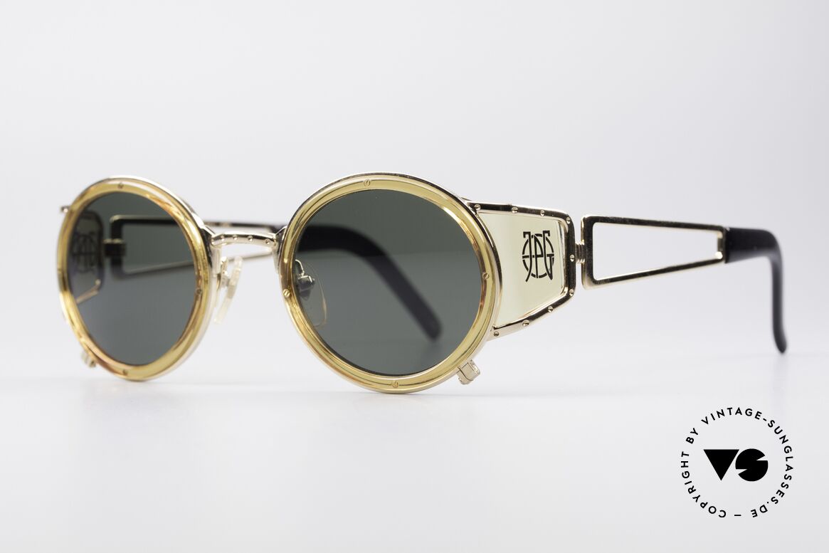 Jean Paul Gaultier 58-6201 Steampunk Vintage Shades, very creative frame: high-end quality (made in Japan), Made for Men and Women