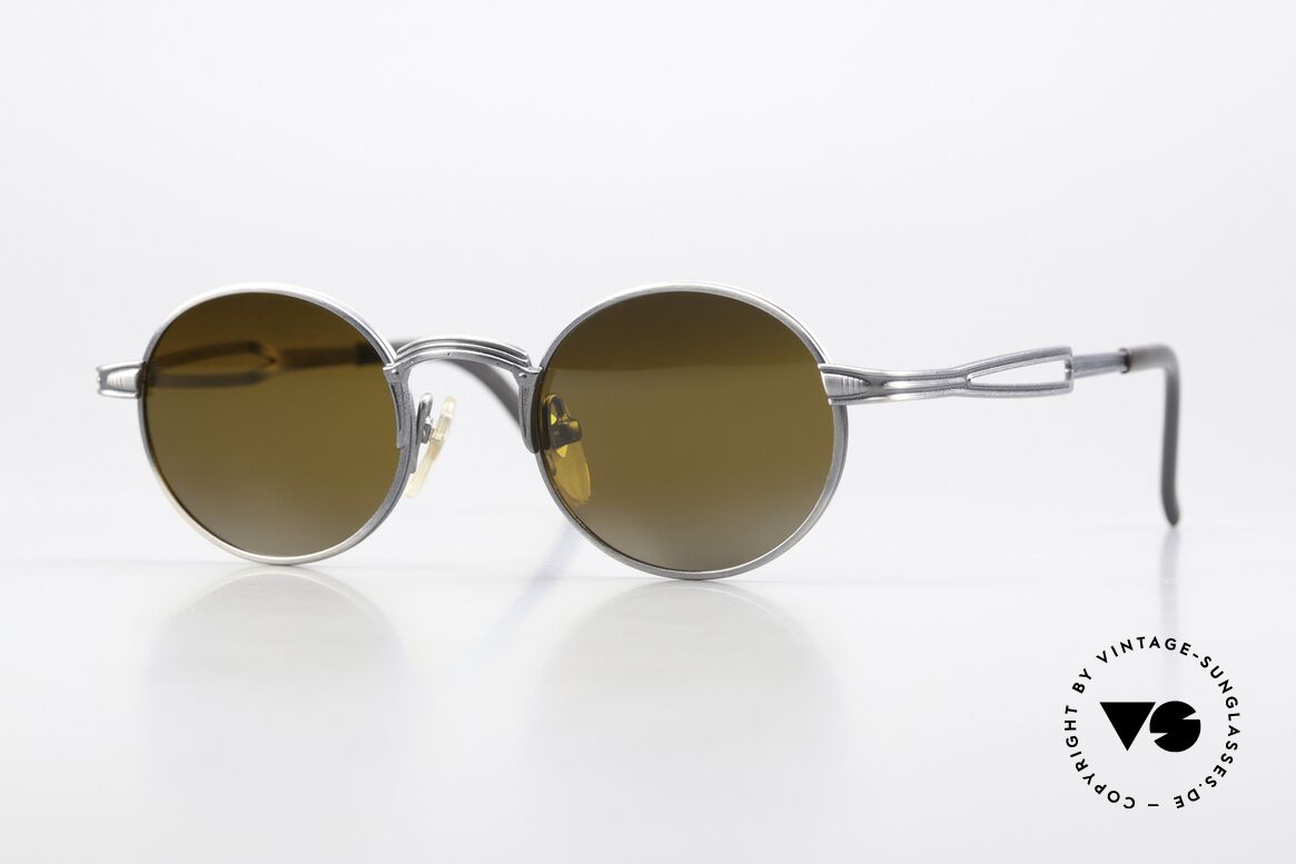 Jean Paul Gaultier 55-7107 Double Gradient Mirrored Lens, 'metallic smoke silver' frame in SMALL size 44-20!, Made for Men and Women