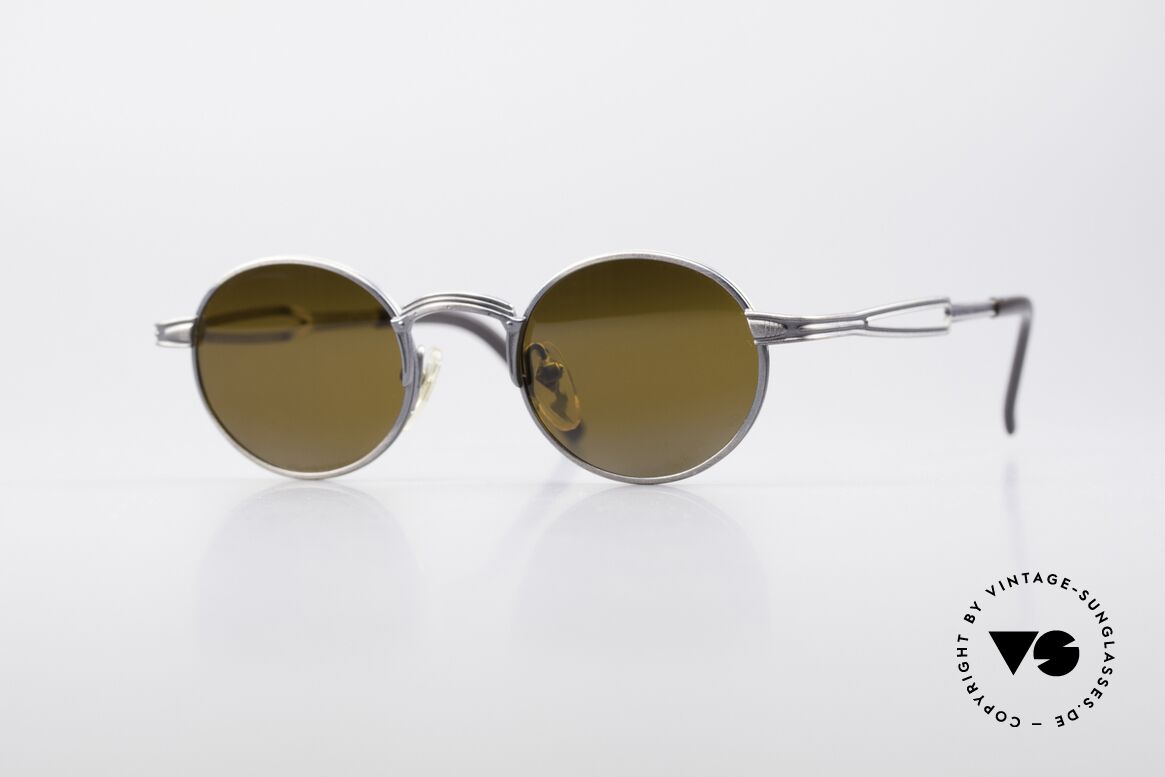 Jean Paul Gaultier 55-7107 Double Gradient Mirrored Lens, small round vintage shades by Jean Paul GAULTIER, Made for Men and Women