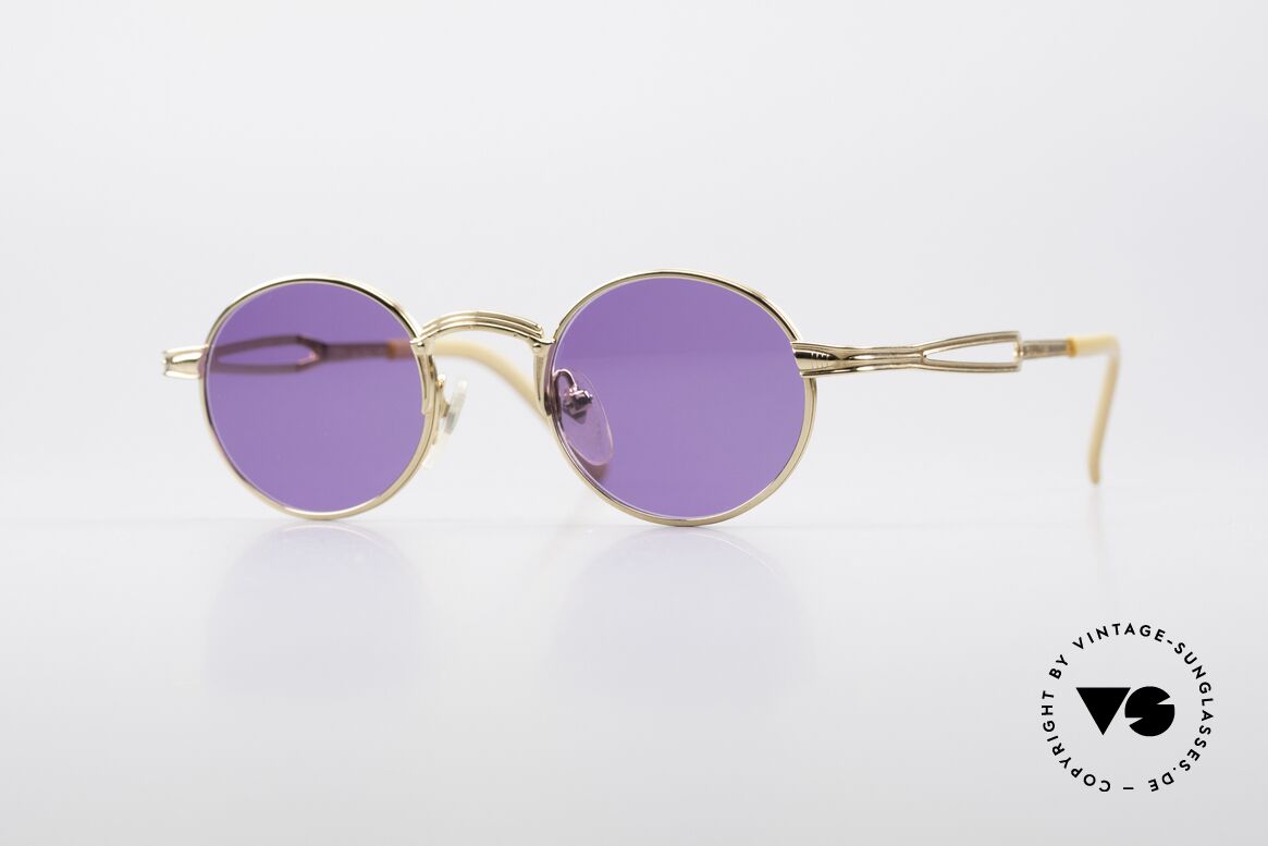 Jean Paul Gaultier 55-7107 90's Round JPG Gold Plated, round vintage shades by Jean Paul GAULTIER, JPG, Made for Men and Women