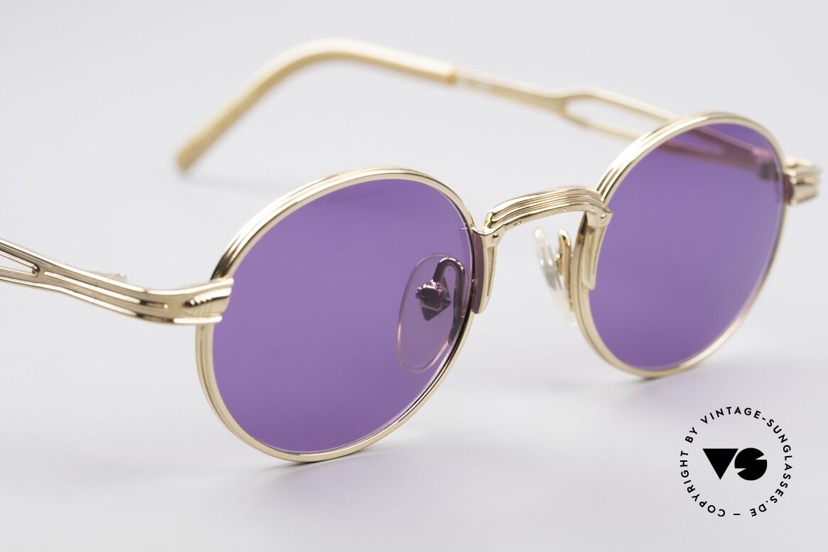 Jean Paul Gaultier 55-7107 90's Round JPG Gold Plated, unworn (like all our vintage GAULTIER sunglasses), Made for Men and Women