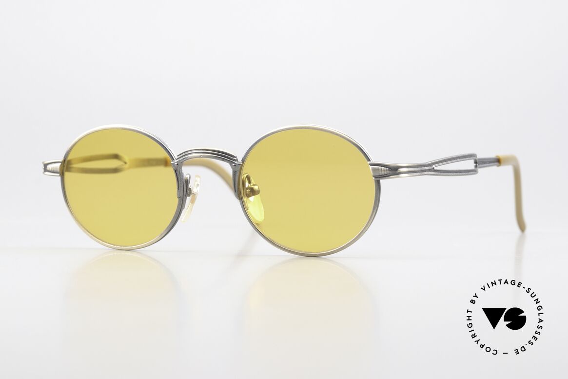 Jean Paul Gaultier 55-7107 90's Frame In Smoke Gold, round vintage sunglasses by Jean Paul GAULTIER, Made for Men and Women