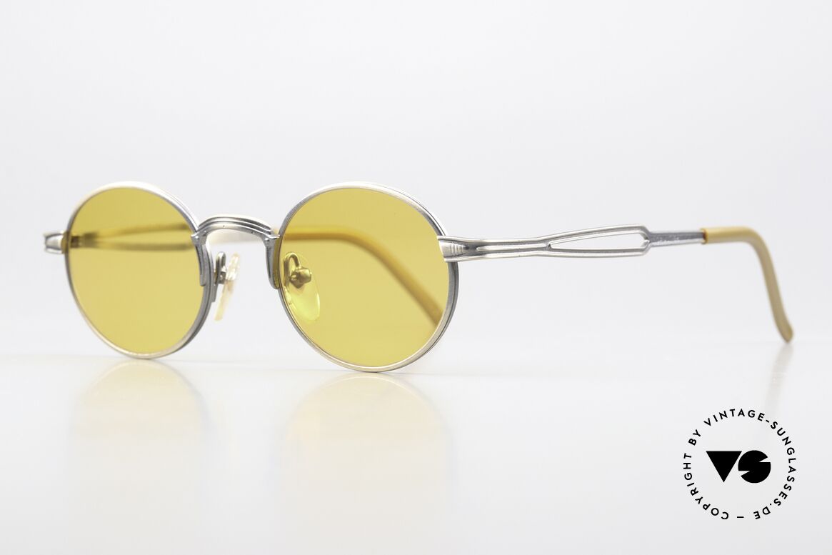 Jean Paul Gaultier 55-7107 90's Frame In Smoke Gold, fancy orange sun lenses (also wearable at night), Made for Men and Women