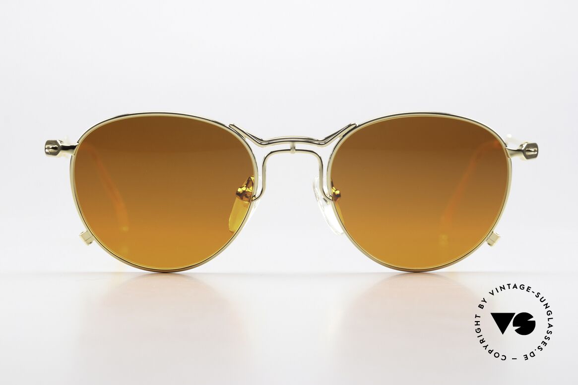 Jean Paul Gaultier 55-2177 Gold Plated Sunset Lenses, extraordinary vintage J.P. Gaultier designer sunglasses, Made for Men and Women