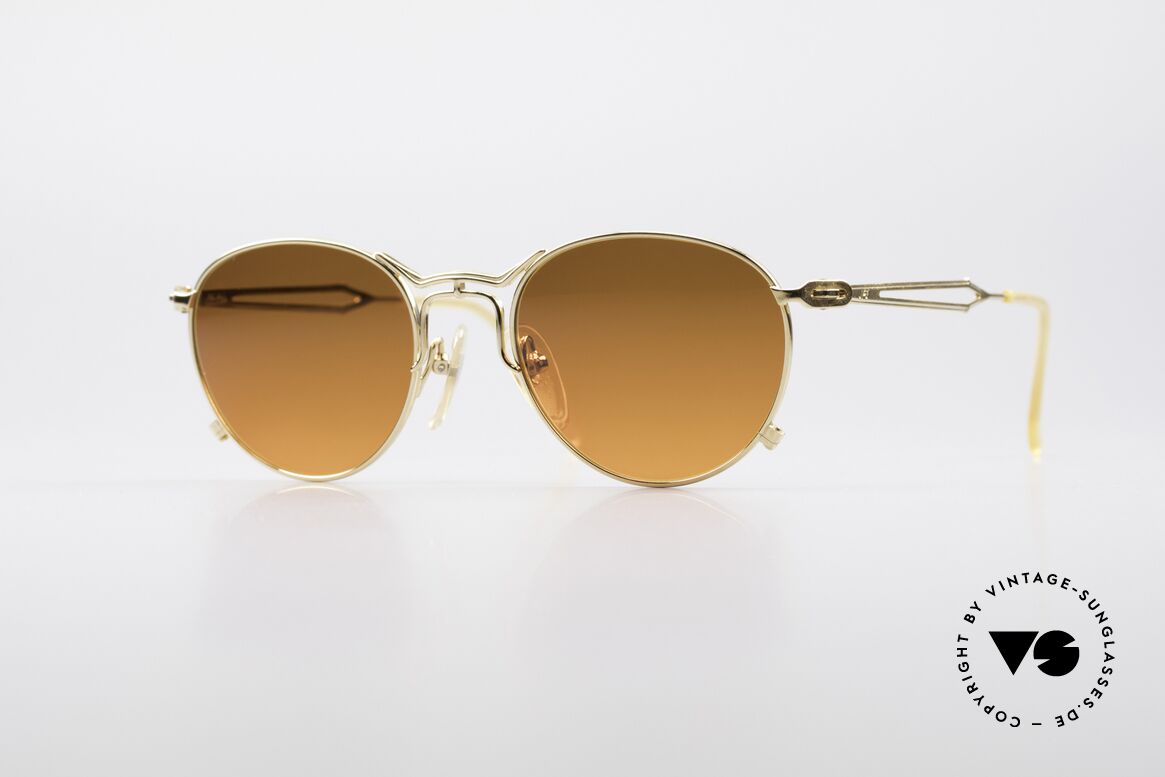 Jean Paul Gaultier 55-2177 Gold Plated Designer Frame, extraordinary vintage J.P. Gaultier designer sunglasses, Made for Men and Women