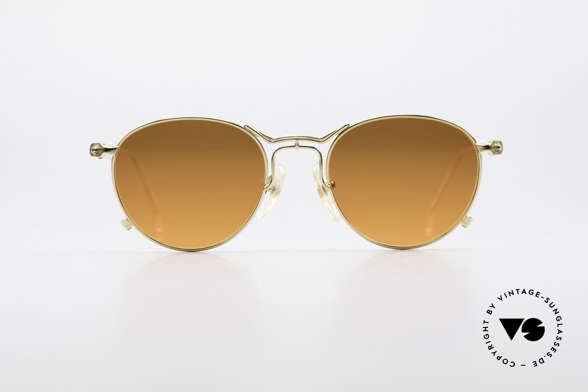 Jean Paul Gaultier 55-2177 Gold Plated Designer Frame, elegant contrast between lenses and gold-plated frame, Made for Men and Women