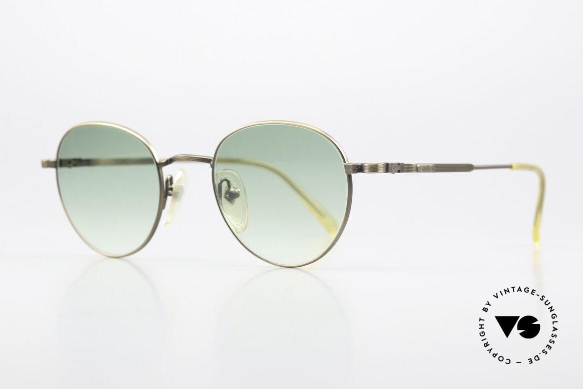 Jean Paul Gaultier 55-1174 Round Designer Sunglasses, also called by Gaultier: "burnt gold" or "antique gold", Made for Men and Women