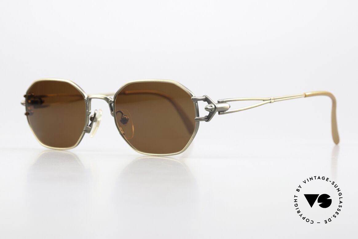 Jean Paul Gaultier 55-6106 90's Frame Antique Gold, 'mechanical design' = distinctive GAULTIER collection, Made for Men and Women