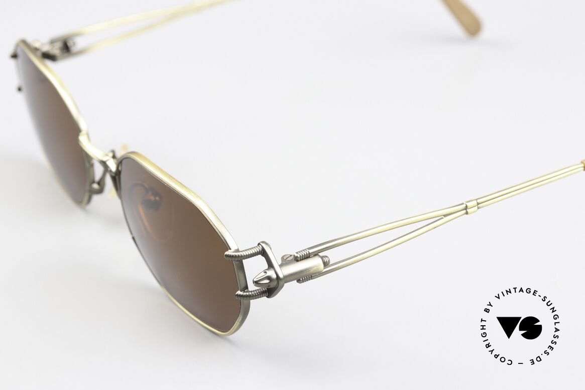 Jean Paul Gaultier 55-6106 90's Frame Antique Gold, high-end frame (made in Japan) & 100% UV protection, Made for Men and Women