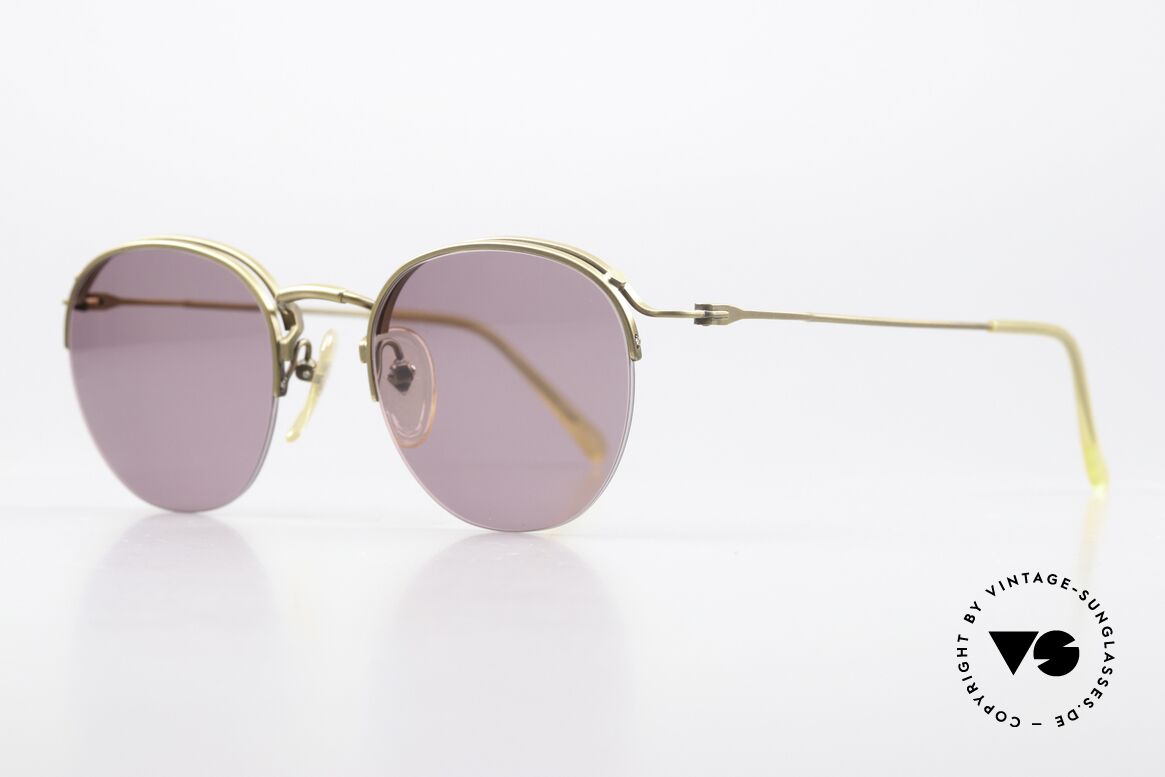 Jean Paul Gaultier 55-1172 Half Rimless Sunglasses, interesting (semi rimless) frame construction, Made for Men and Women