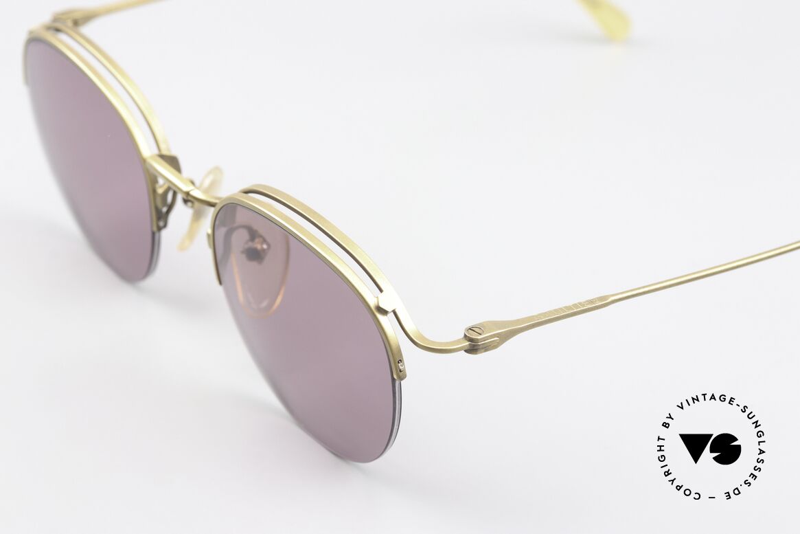 Jean Paul Gaultier 55-1172 Half Rimless Sunglasses, great color contrast between lenses and frame, Made for Men and Women