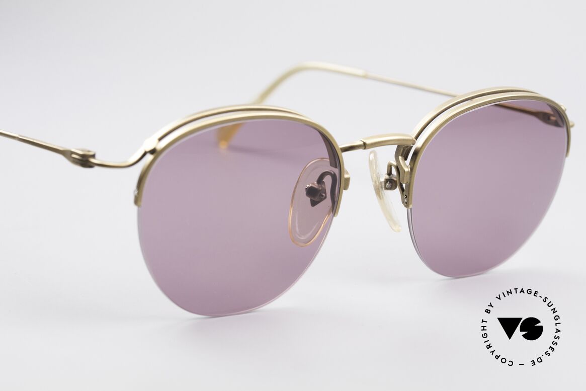 Jean Paul Gaultier 55-1172 Half Rimless Sunglasses, great color contrast between lenses and frame, Made for Men and Women