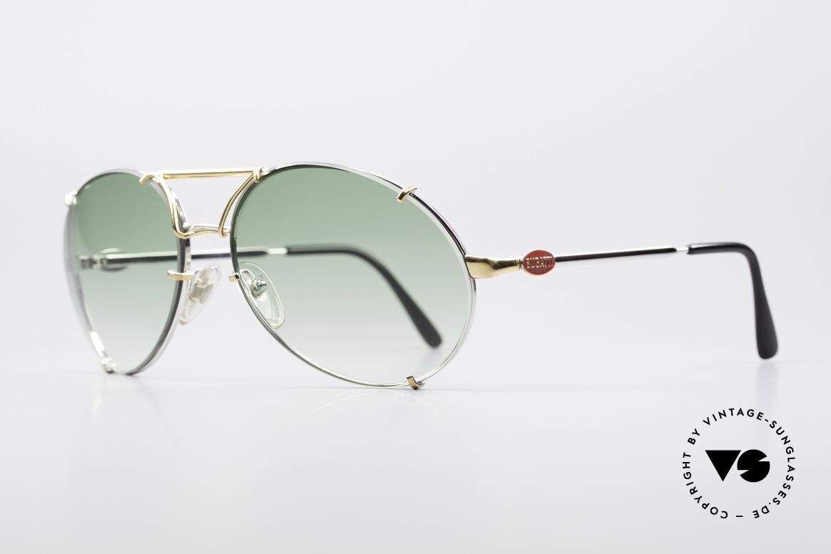 Bugatti 65360 80's Glasses Changeable Lenses, legendary / distinctive 'tear drop' design by Bugatti, Made for Men