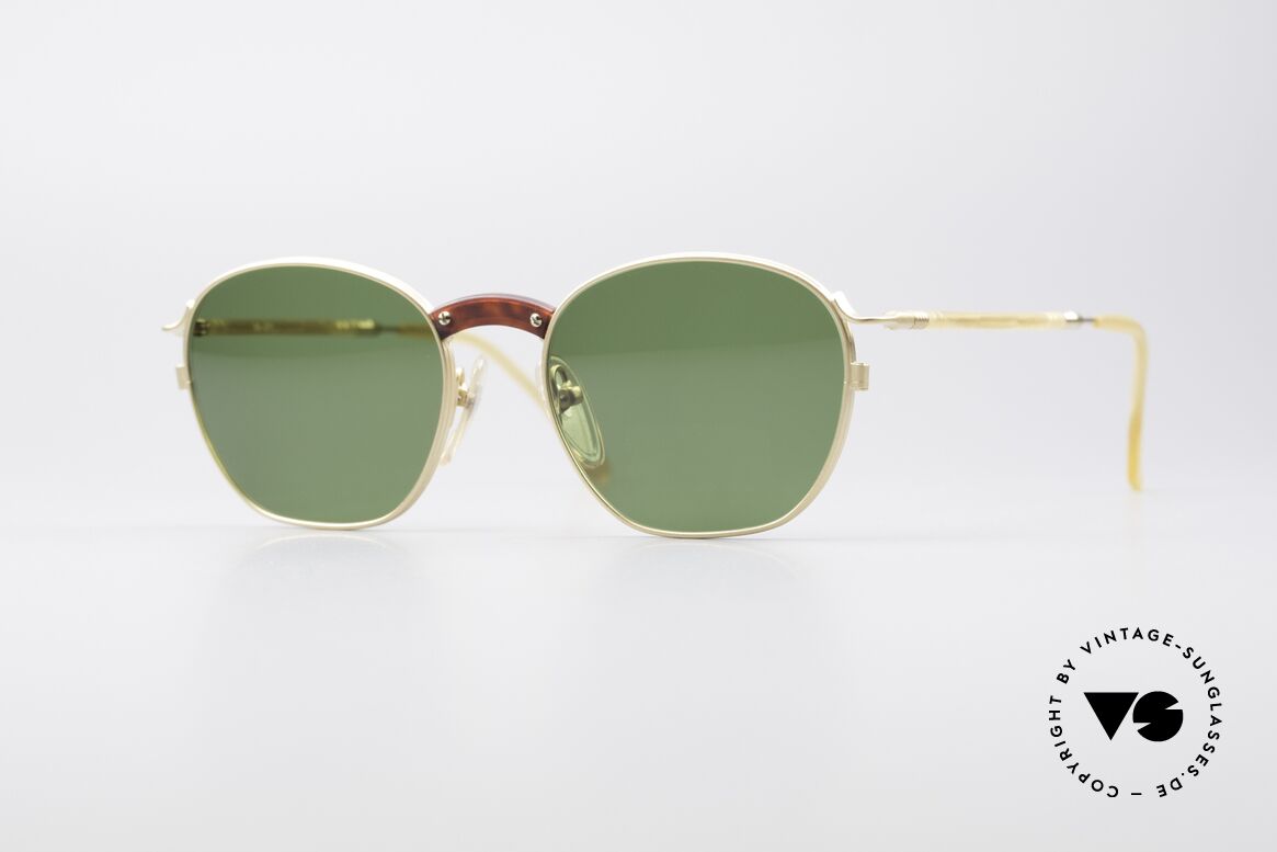 Jean Paul Gaultier 55-1271 Gold Plated JPG Sunglasses, vintage designer sunglasses by J.P. Gaultier, Made for Men and Women