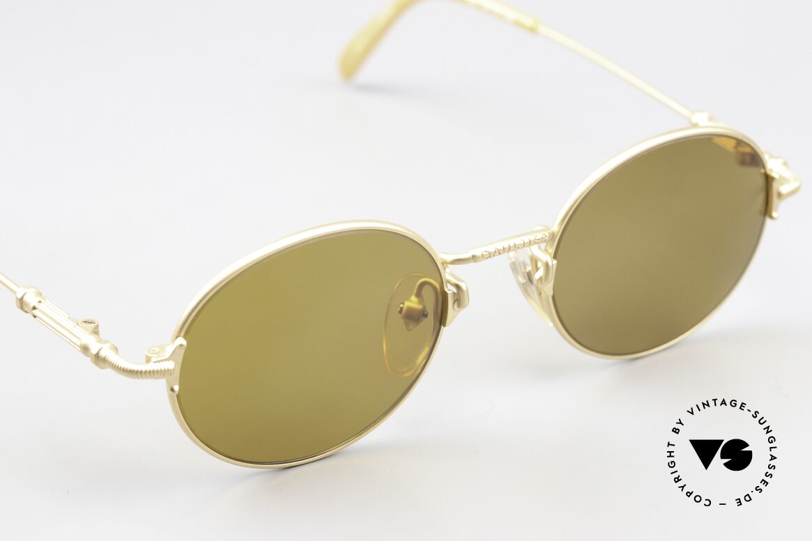 Jean Paul Gaultier 55-6109 Matte Gold And Polarized, unworn (like all our vintage GAULTIER sunglasses), Made for Men and Women