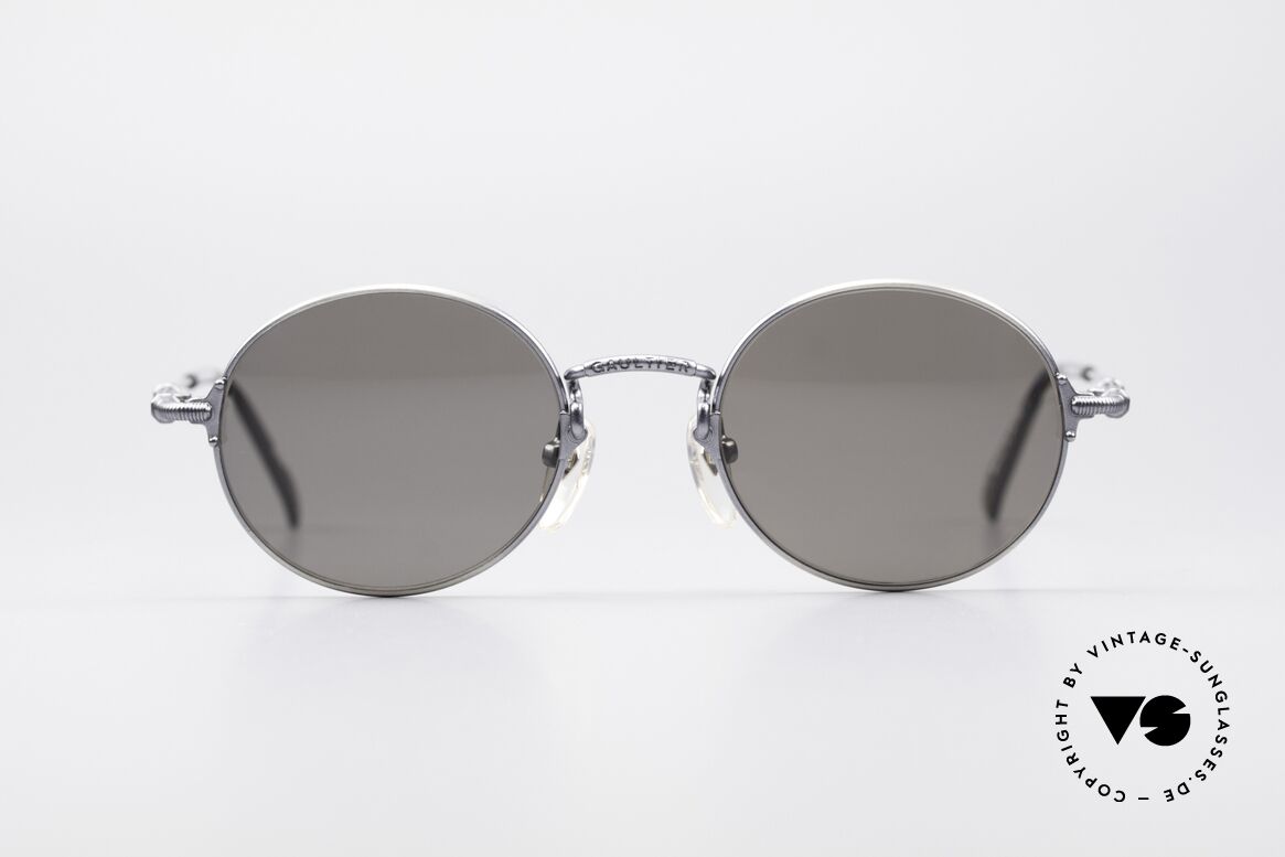 Jean Paul Gaultier 55-6109 Small Polarized Glasses, "smoke silver" metal frame in small size 48-19, 136, Made for Men and Women