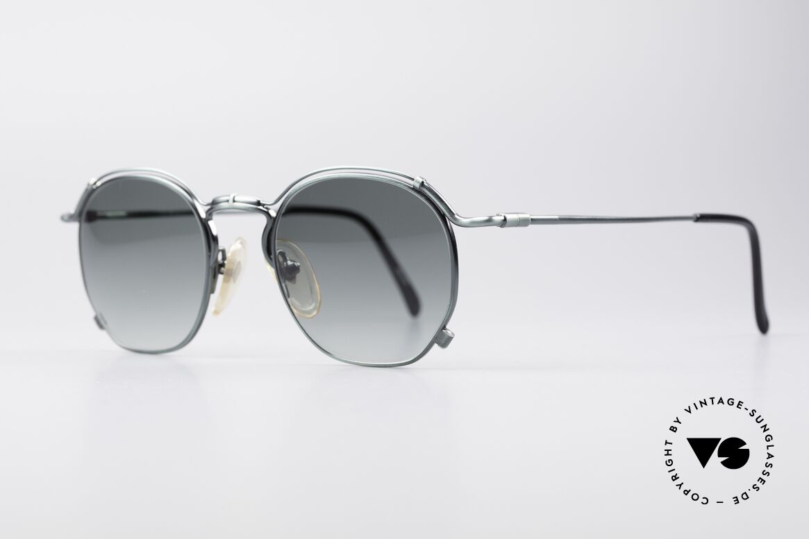 Jean Paul Gaultier 55-2171 90's Vintage Designer Frame, "smoke green" finish and green-gradient sun lenses, Made for Men and Women