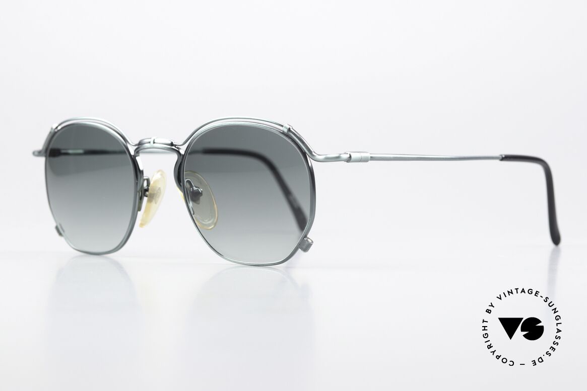 Jean Paul Gaultier 55-2171 90's Vintage Designer Frame, "smoke green" finish and green-gradient sun lenses, Made for Men and Women