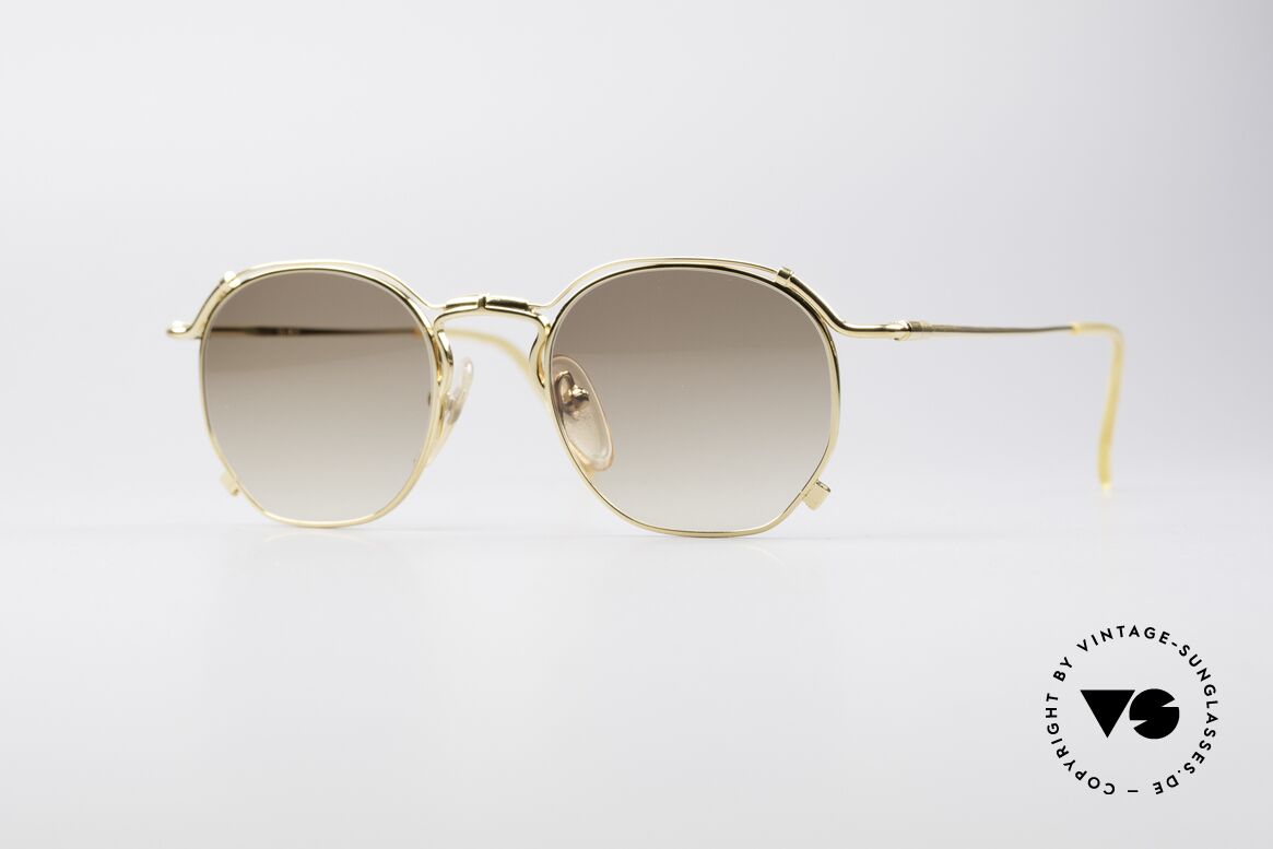 Jean Paul Gaultier 55-2171 Gold Plated Designer Frame, noble Jean Paul Gaultier 90's designer sunglasses, Made for Men and Women