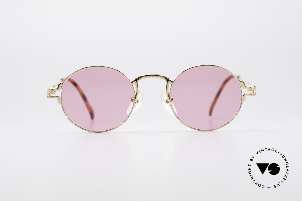 Jean Paul Gaultier 55-3171 Round 90's Frame Gold Plated, pink round Jean Paul GAULTIER vintage sunglasses, Made for Men and Women Jean Paul Gaultier 55-3171 Round 90's Frame Gold Plated, pink round Jean Paul GAULTIER vintage sunglasses, Made for Men and Women