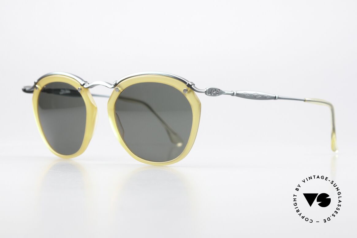Jean Paul Gaultier 56-1273 Panto Style Sunglasses 90's, interesting combination of materials and colors, Made for Men and Women