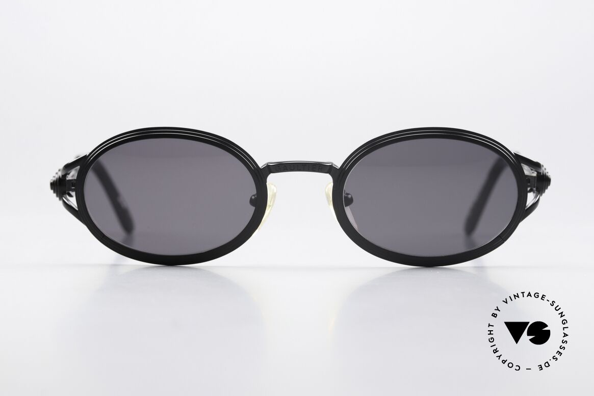 Jean Paul Gaultier 56-7114 Oval Steampunk Sunglasses, vintage Gaultier designer sunglasses of the mid 90's, Made for Men and Women