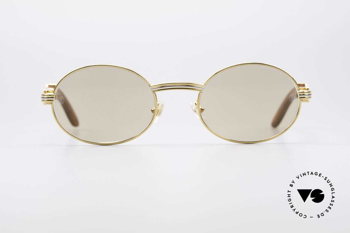 Cartier Giverny Oval Wood Sunglasses, precious oval CARTIER vintage sunglasses from 1990, Made for Men and Women