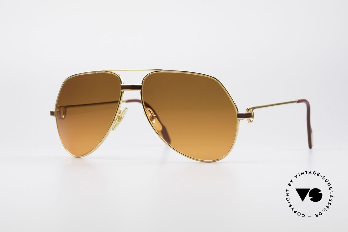 Cartier Vendome Laque - L Luxury 80's Aviator Sunglasses, Vendome = the most famous eyewear design by CARTIER, Made for Men and Women