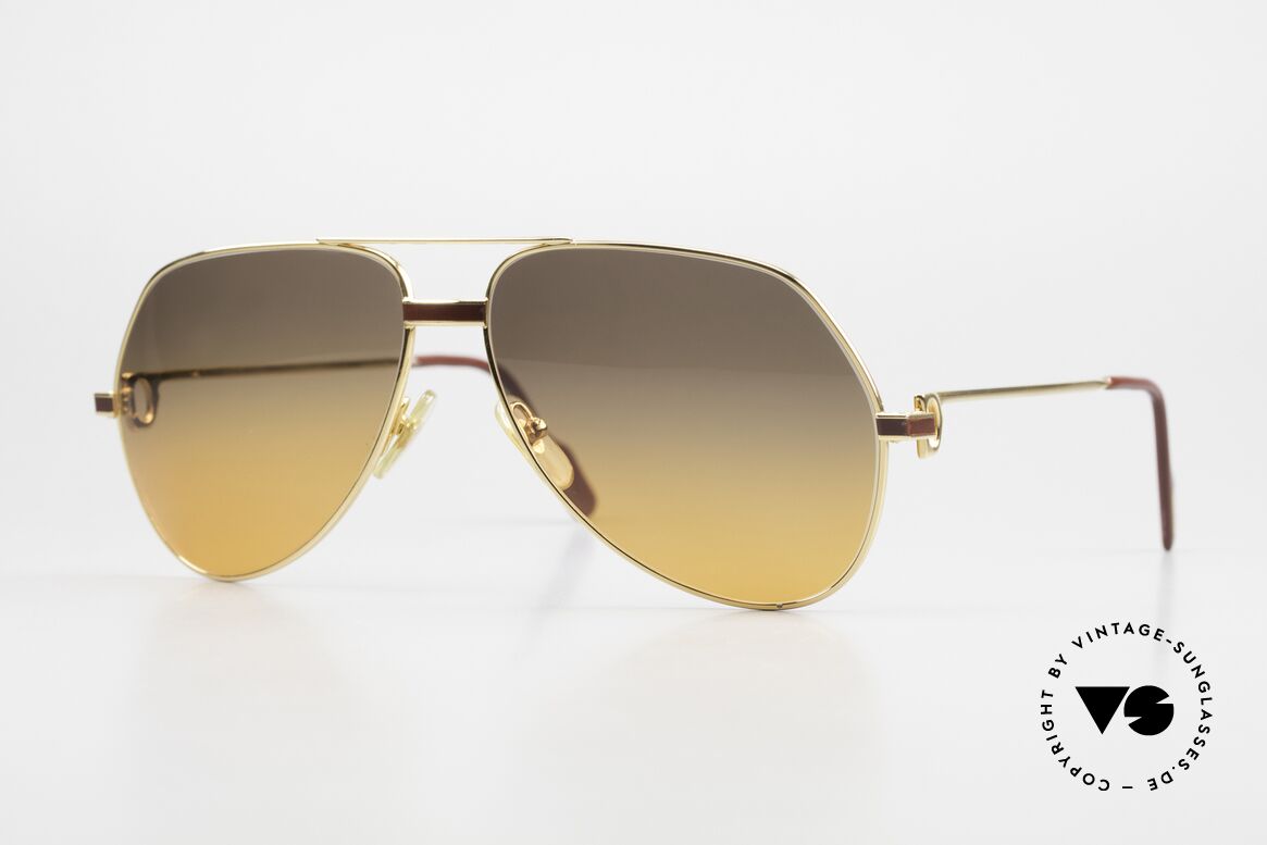 Cartier Vendome Laque - L Luxury 80's Aviator Sunglasses, mod. "Vendome" was launched in 1983 & made till 1997, Made for Men and Women