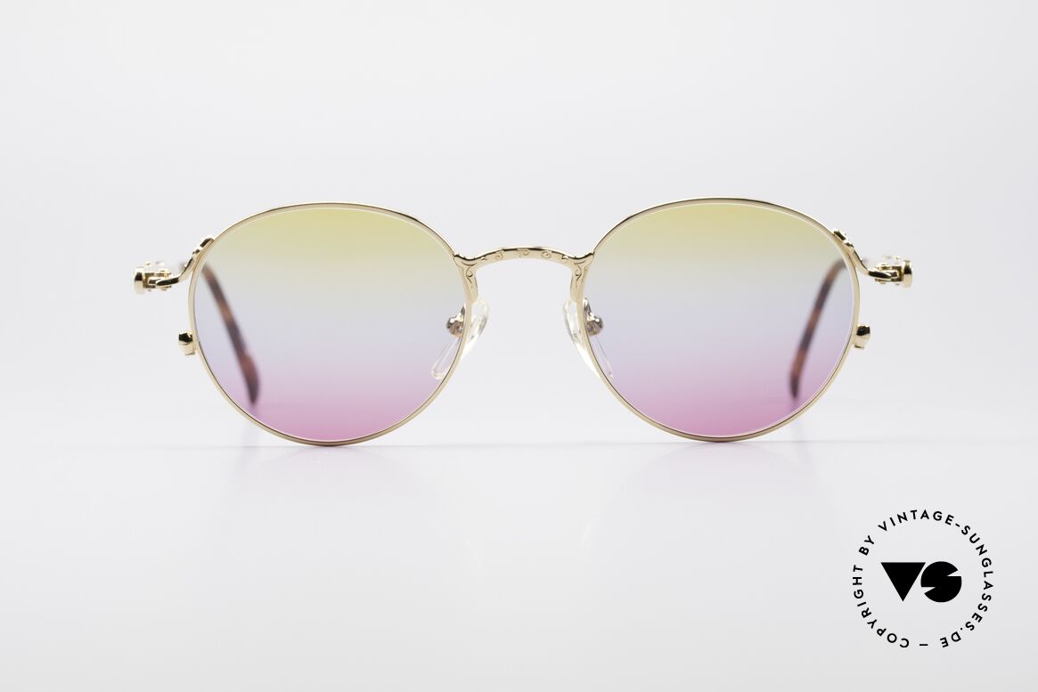 Jean Paul Gaultier 55-4177 Gold Plated Panto Sunglasses, precious designer sunglasses by Jean P. Gaultier, Made for Men and Women