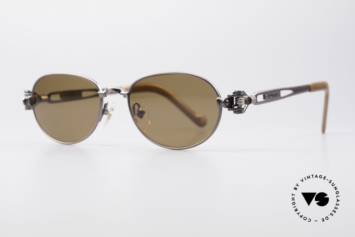 Jean Paul Gaultier 56-8102 Oval Steampunk Sunglasses, frame with some mechanical components / details, Made for Men and Women
