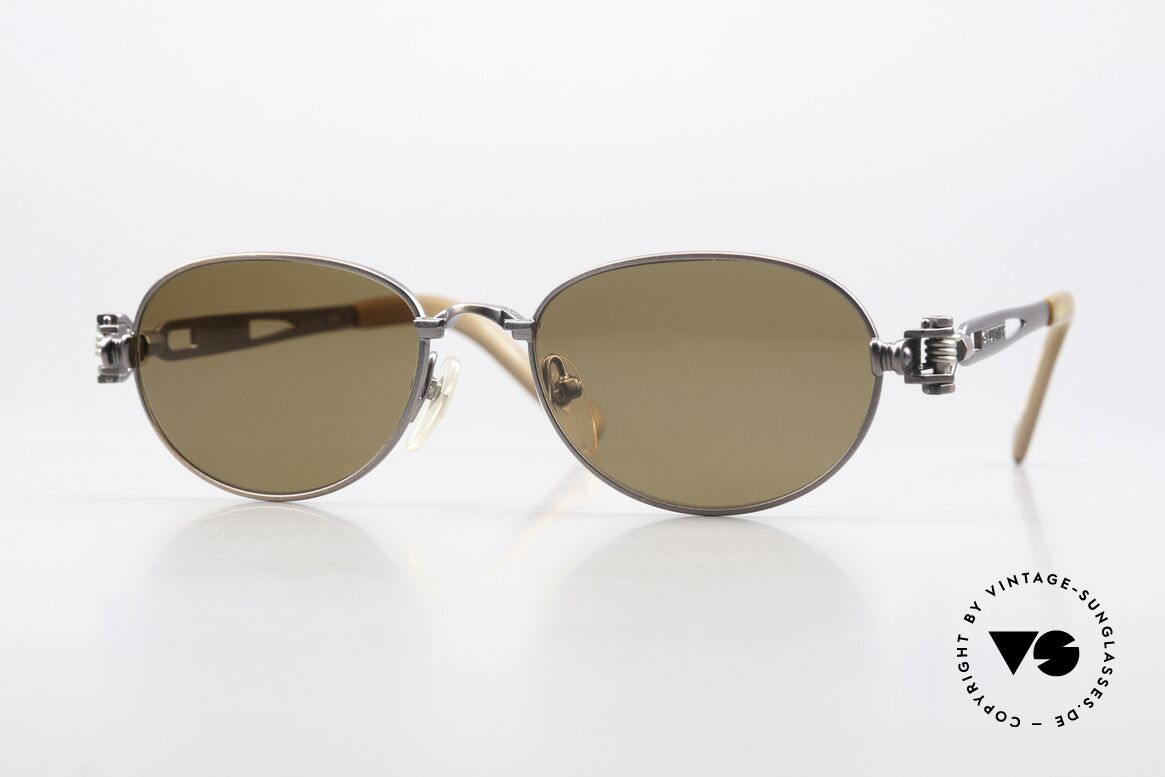 Jean Paul Gaultier 56-8102 Oval Steampunk Sunglasses, "industrial design" often called as "STEAMPUNK", Made for Men and Women