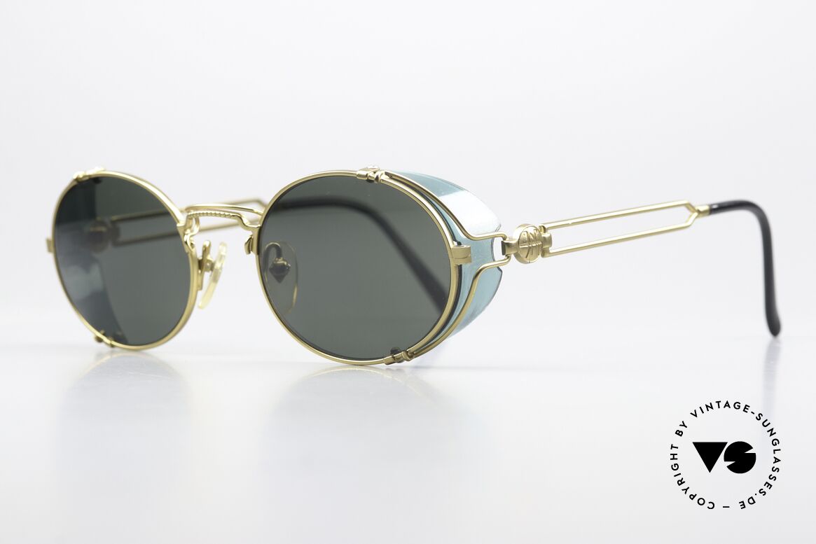 Jean Paul Gaultier 58-6105 Terminator Steampunk Shades, many very interesting  "retro-futuristic" frame elements, Made for Men and Women