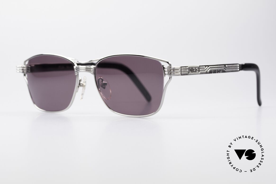Jean Paul Gaultier 56-4173 Striking Square Sunglasses, interesting metal frame with many costly details, Made for Men