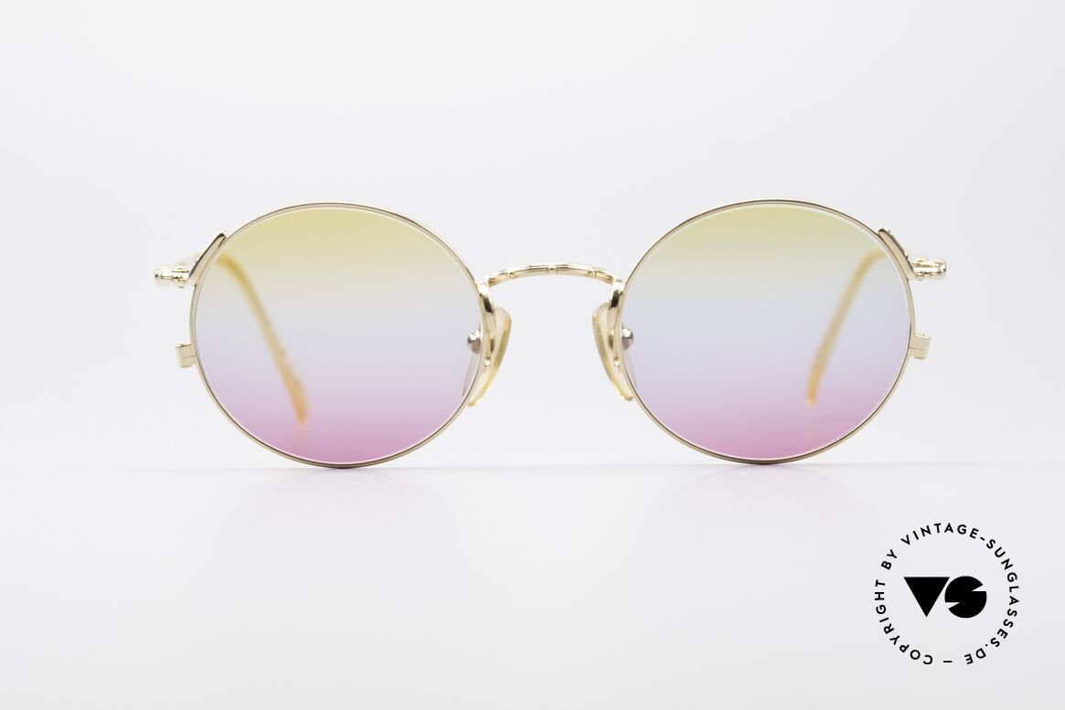 Jean Paul Gaultier 55-3176 Round Vintage Frame Gold, panto style 90's sunglasses by Jean Paul Gaultier, Made for Men and Women