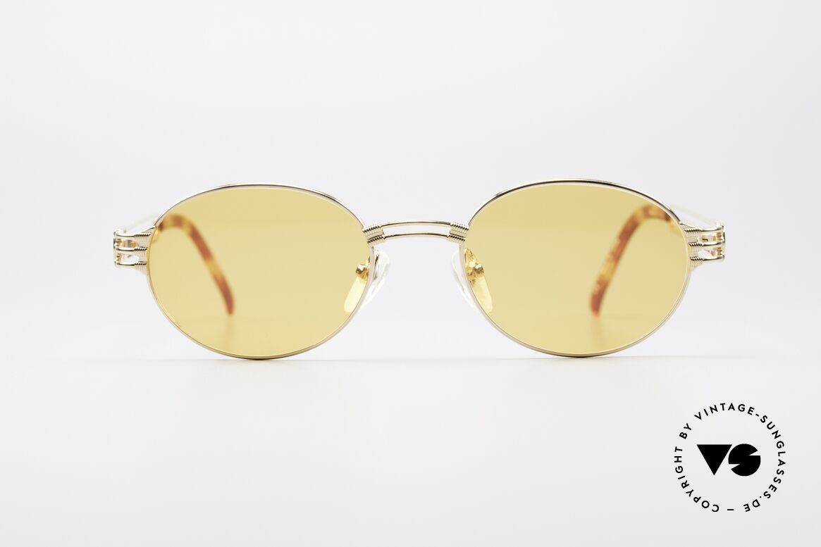 Jean Paul Gaultier 57-5107 Gold-Plated Oval Sunglasses, expressive vintage 90's sunglasses by GAULTIER, Made for Men and Women