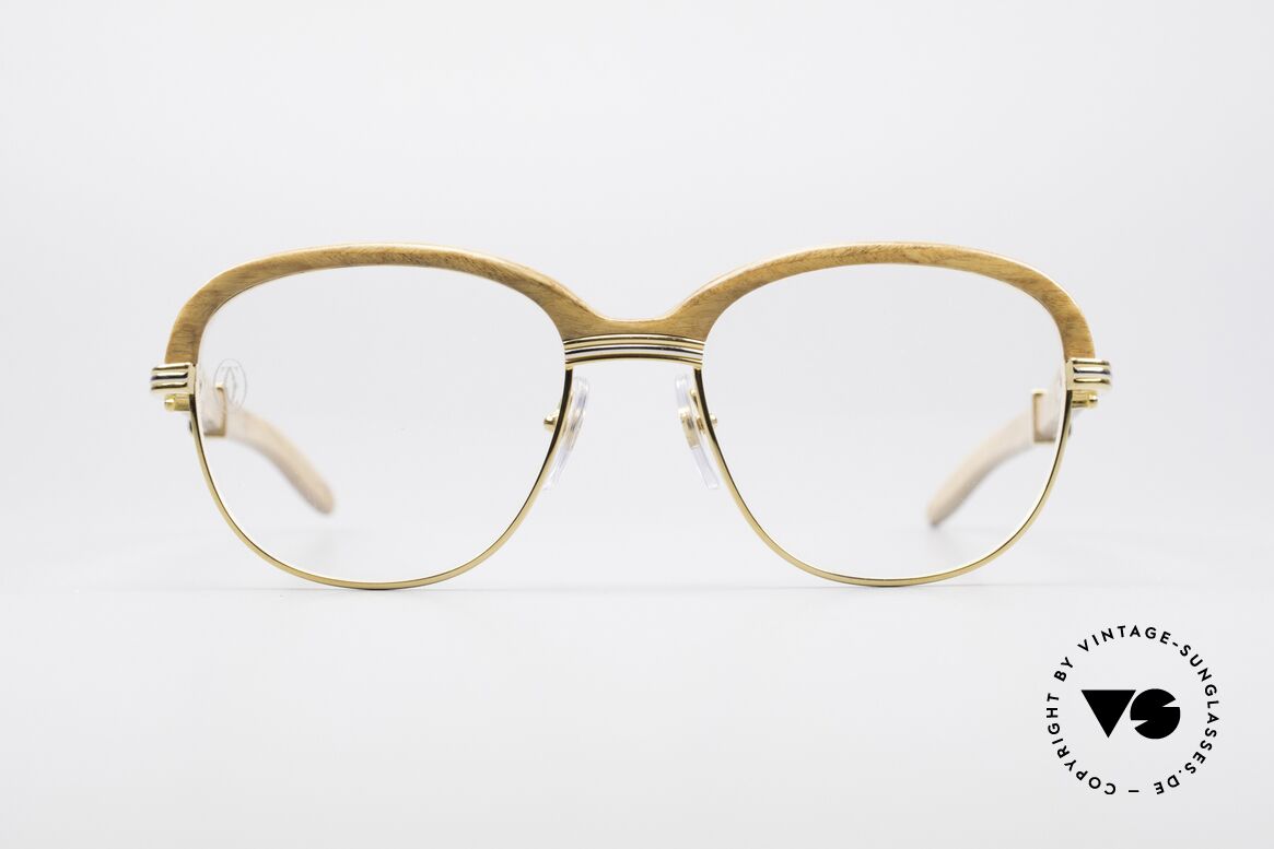 Cartier Malmaison Bubinga Precious Wood Frame, precious CARTIER vintage eyeglass-frame from 1990, Made for Men and Women