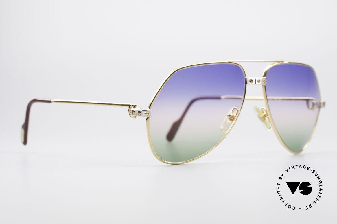 Cartier Vendome Santos - L Rare Luxury 80's Sunglasses, Santos Decor (with 3 screws) in LARGE size 62-14, 140, Made for Men