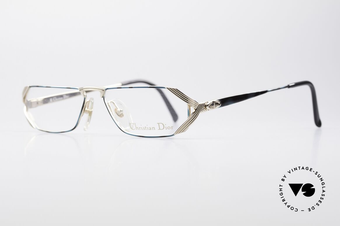 Christian Dior 2617 Vintage Reading Glasses, the unique frame pattern looks teal / gray & gold, Made for Men