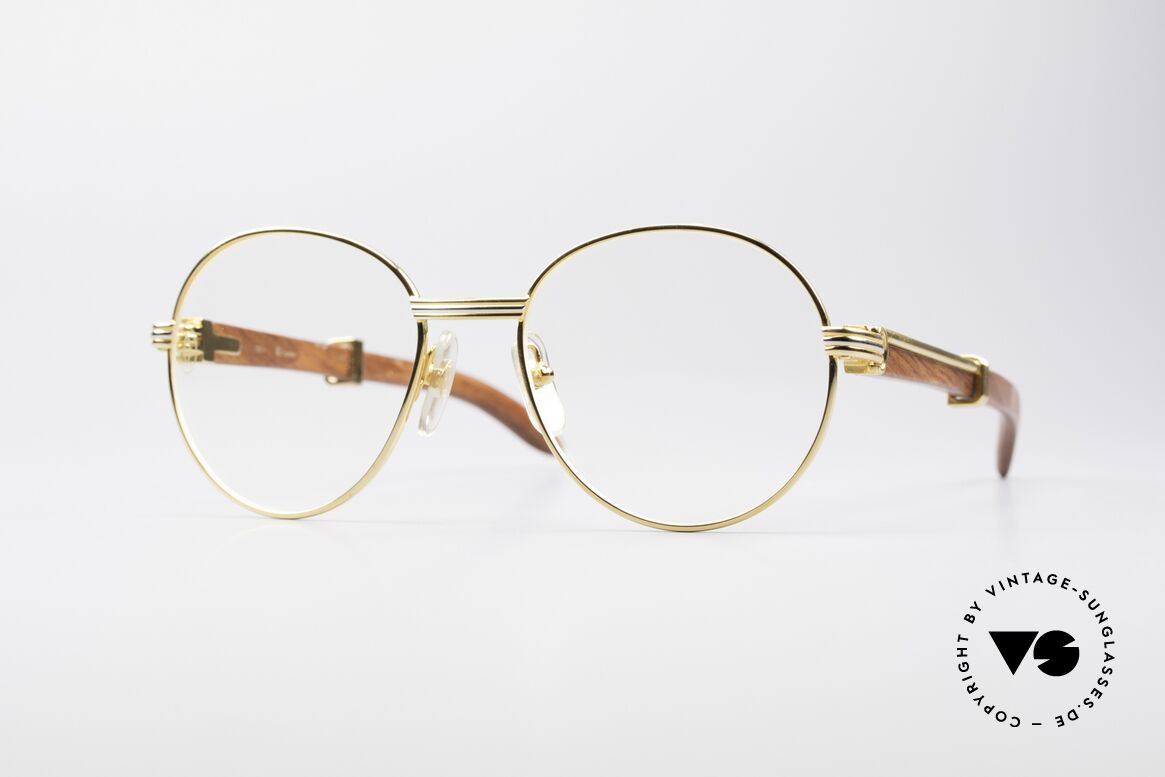 Cartier Bagatelle Bubinga Precious Wood Frame, precious CARTIER vintage eyeglass-frame from 1990, Made for Men and Women