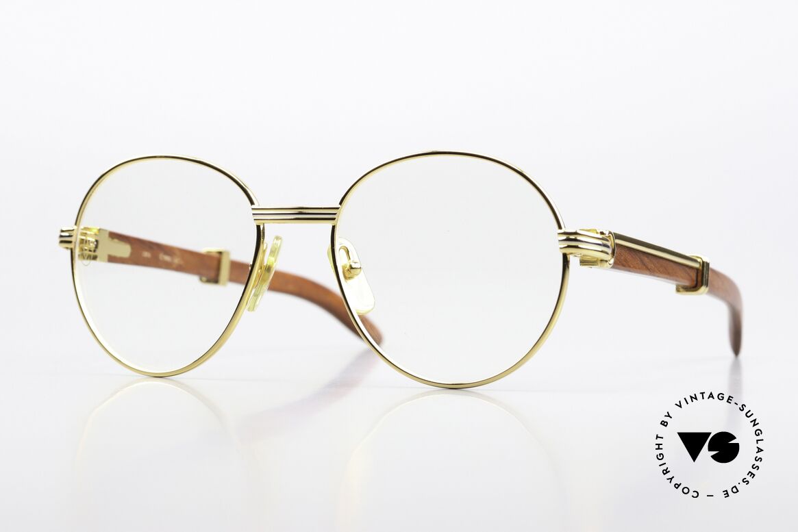 Cartier Bagatelle Bubinga Precious Wood Frame, made of African Bubinga Wood, SMALL size 52°18, 130, Made for Men and Women
