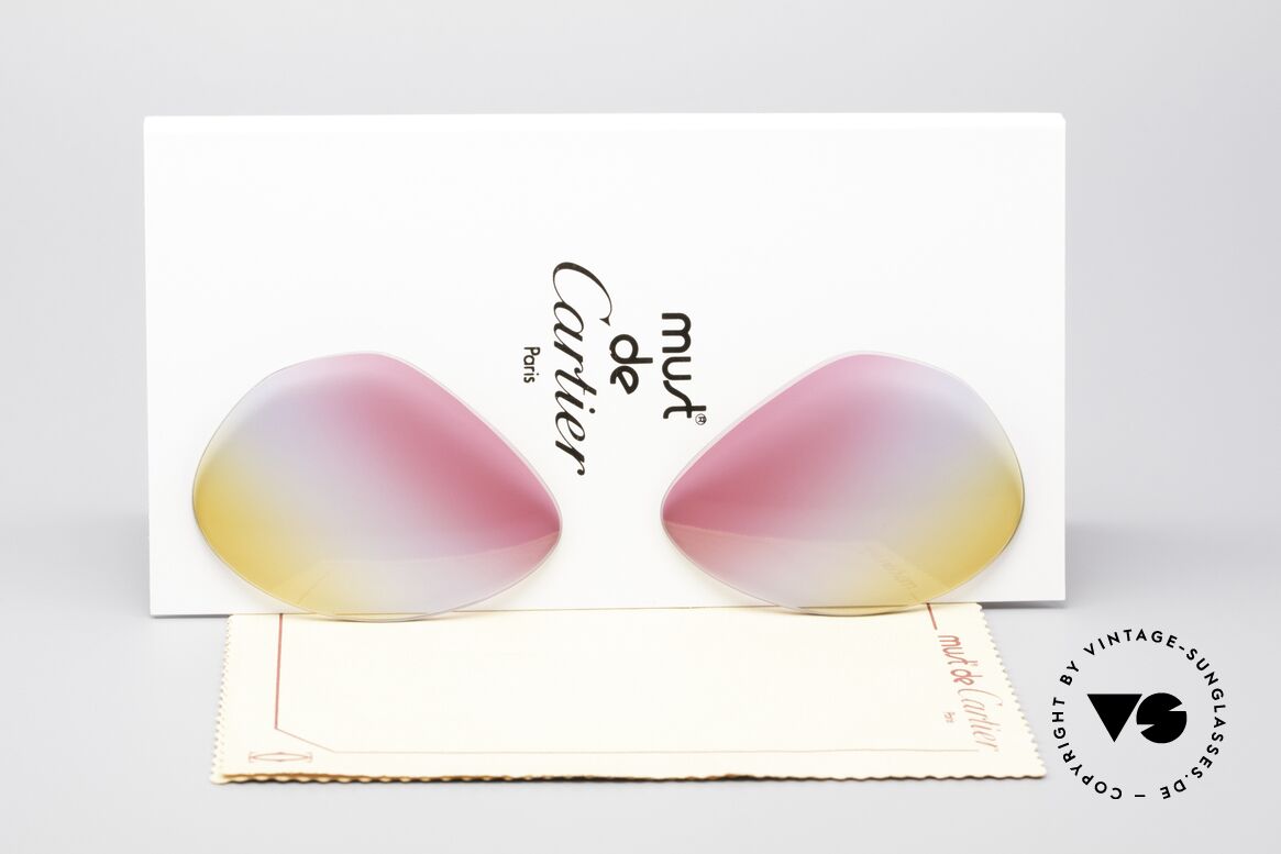 Cartier Vendome Lenses - M Tricolored Sunrise Lenses, replacement lenses for Cartier mod. Vendome 59mm size, Made for Men and Women