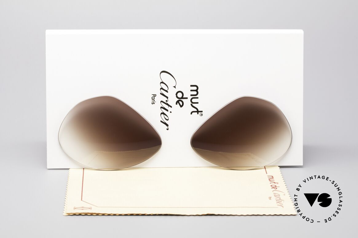 Cartier Vendome Lenses - M Sun Lenses Brown Gradient, replacement lenses for Cartier mod. Vendome 59mm size, Made for Men and Women