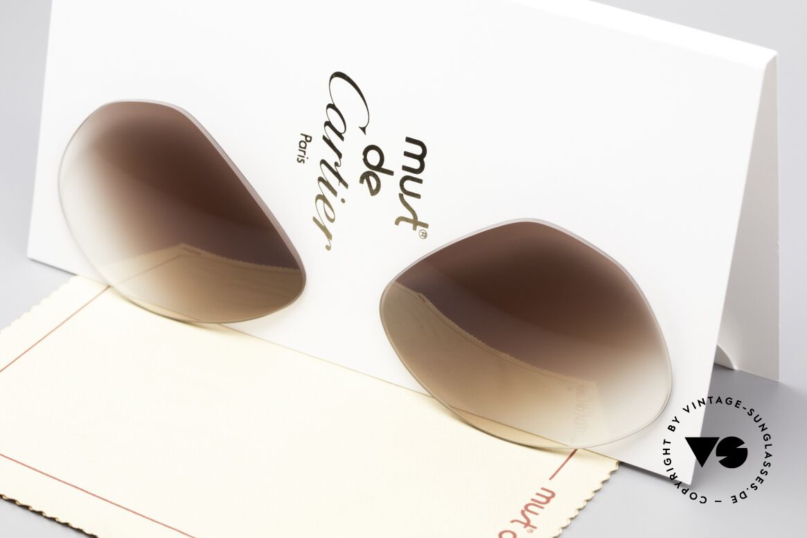 Cartier Vendome Lenses - M Sun Lenses Brown Gradient, new CR39 UV400 plastic lenses (for 100% UV protection), Made for Men and Women