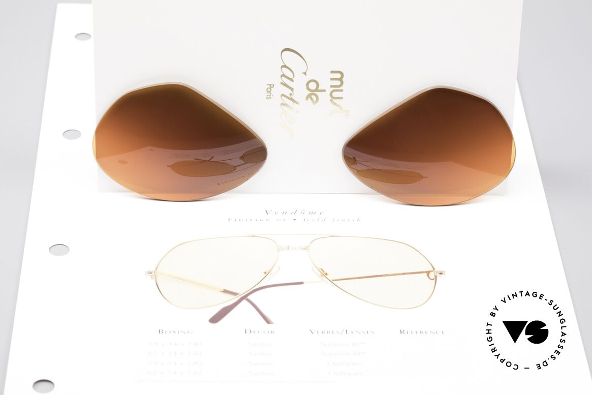 Cartier Vendome Lenses - L Sun Lenses Sunset Gradient, the sun lenses are tinted like a sunset (auburn gradient), Made for Men
